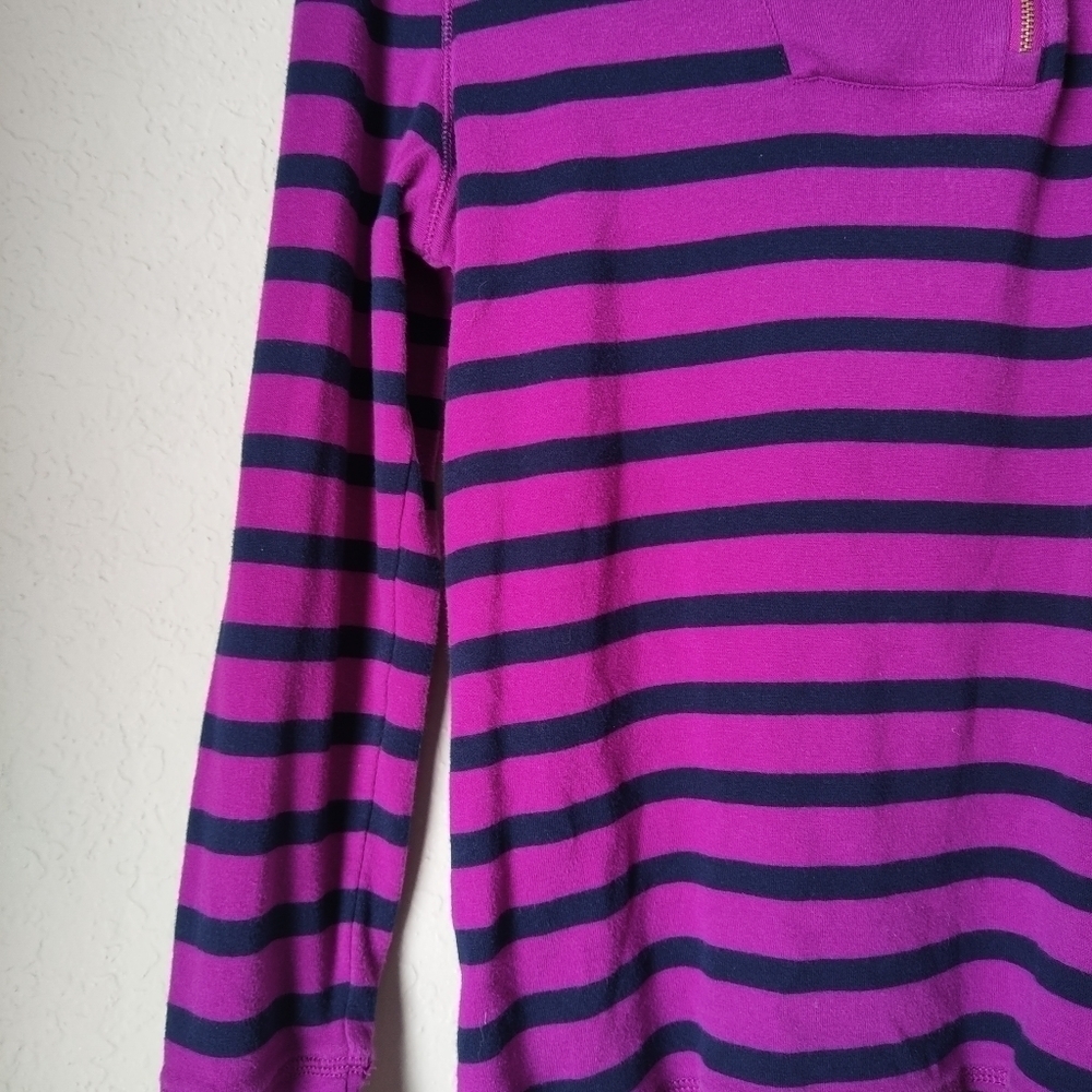 Lauren Ralph Lauren Women's Long Sleeves with Stripes Top Purple & Black size L - Picture 8 of 11